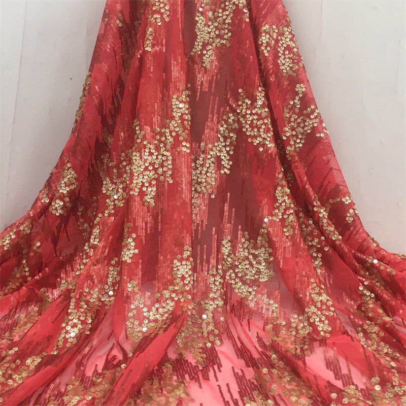 2025 Nigerian Embroidered Lace Fabric High Quality 5 Yards African Lace Fabric Lace Wedding Dress for Women party Dress .DIY SEWING