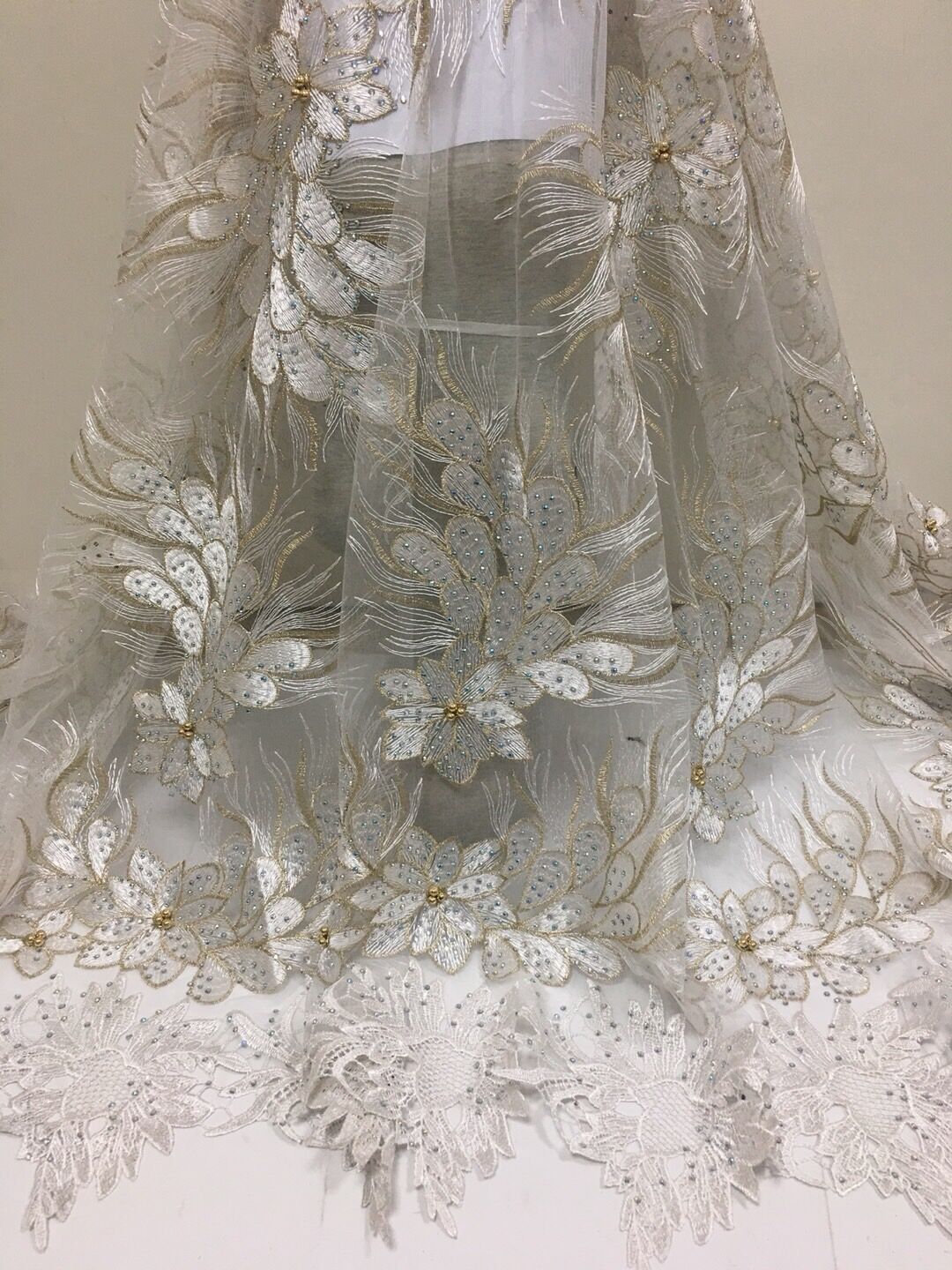 2025 Nigerian Embroidered Lace Fabric High Quality 5 Yards African Lace Fabric Lace Wedding Dress for Women party Dress .DIY SEWING