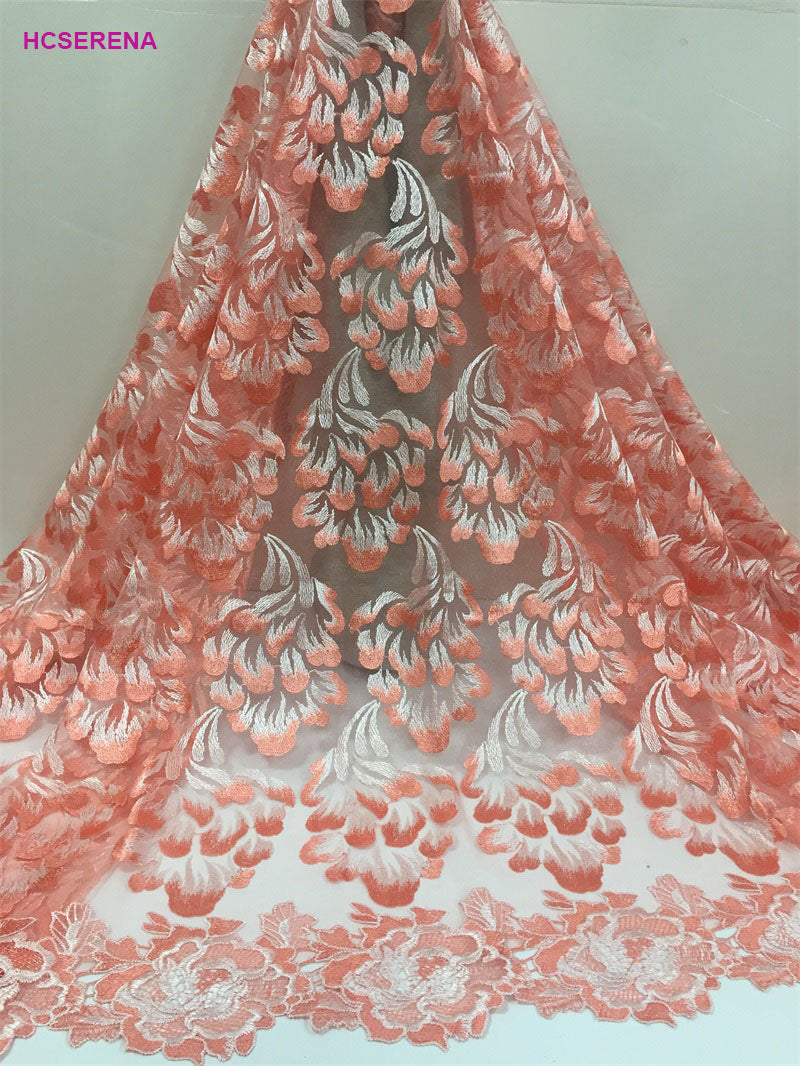 2025 Nigerian Embroidered Lace Fabric High Quality 5 Yards African Lace Fabric Lace Wedding Dress for Women party Dress .DIY SEWING
