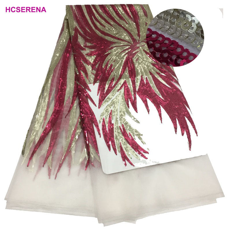 2025 Nigerian Embroidered Lace Fabric High Quality 5 Yards African Lace Fabric Lace Wedding Dress for Women party Dress .DIY SEWING