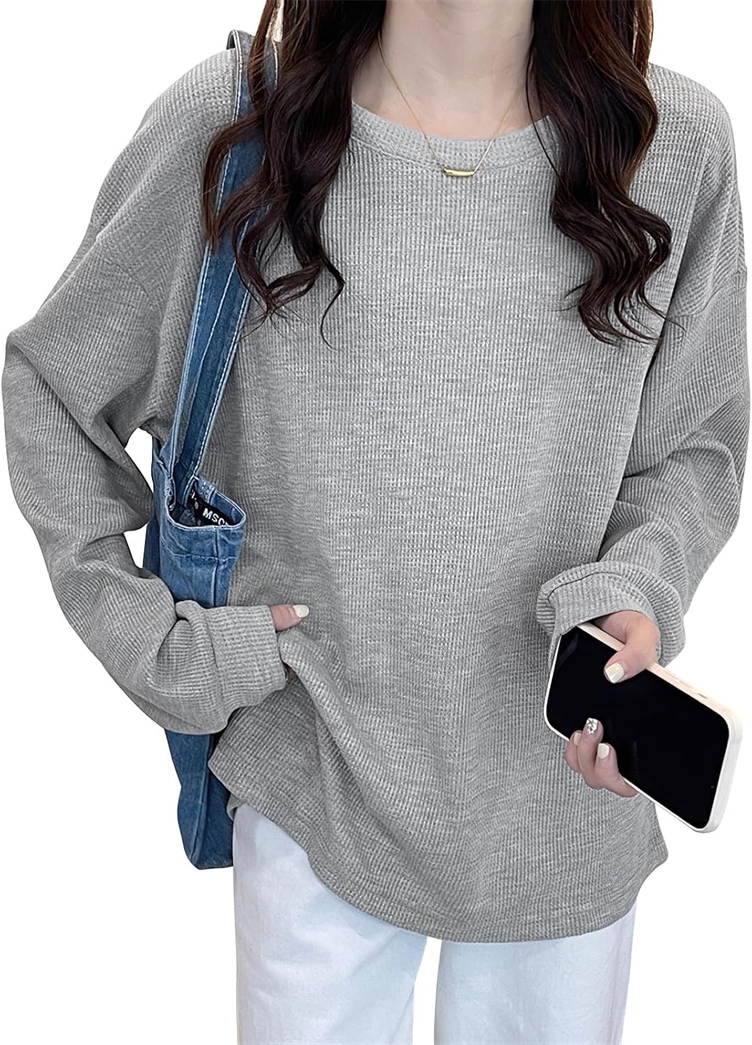 【単品映えロンT】ロンt レディース 【心地よい着心地・こなれ感】長袖tシャツ ロンティー トップス 重ね着風 ゆったり ティーシャツ 着痩せ ロングスリーブ 無地 カジュアル きれいめ 秋