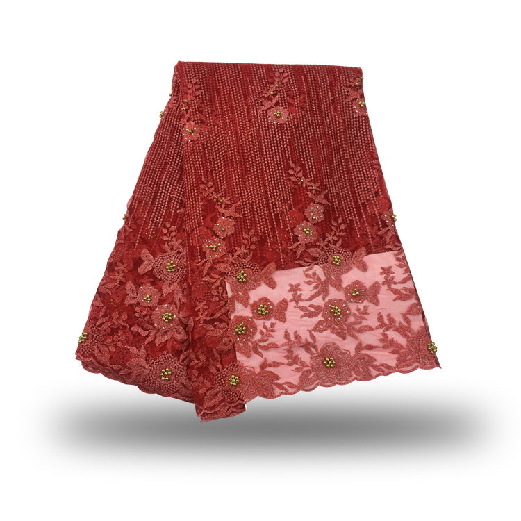 2025 Nigerian Embroidered Lace Fabric High Quality 5 Yards African Lace Fabric Lace Wedding Dress for Women party Dress .DIY SEWING