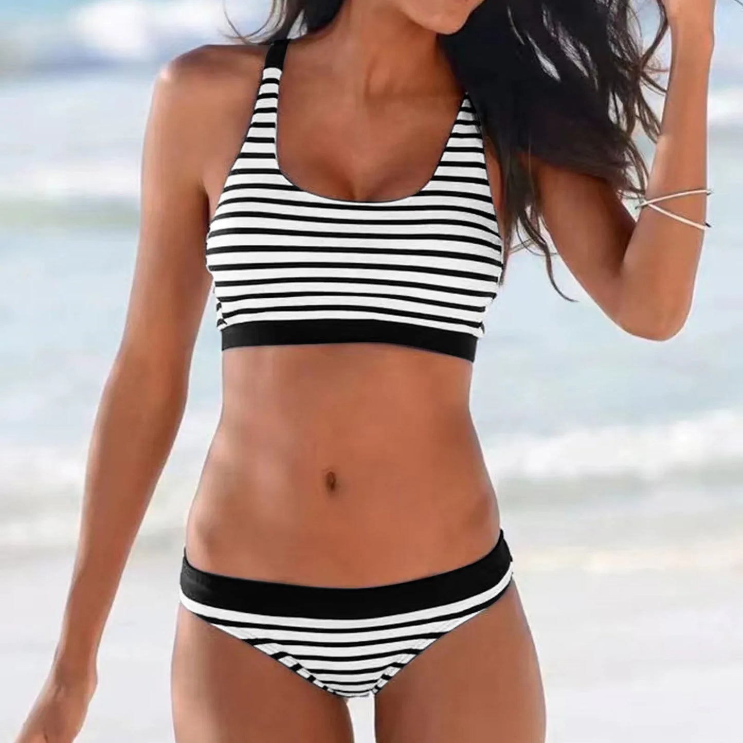 Men And Women Matching Swimsuits Women Striped Print Low Waisted Bikini Sexy Push Up Two Piece Bathing Suits for Boys 16-18
