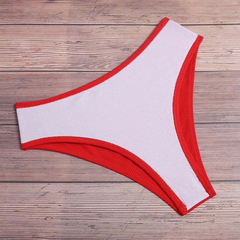 2024 New Bikini High Waist Strapless Sexy Bikini Women Swimwear Women Fashion Swimsuit Padded Bathing Suit Monokin Pure Color