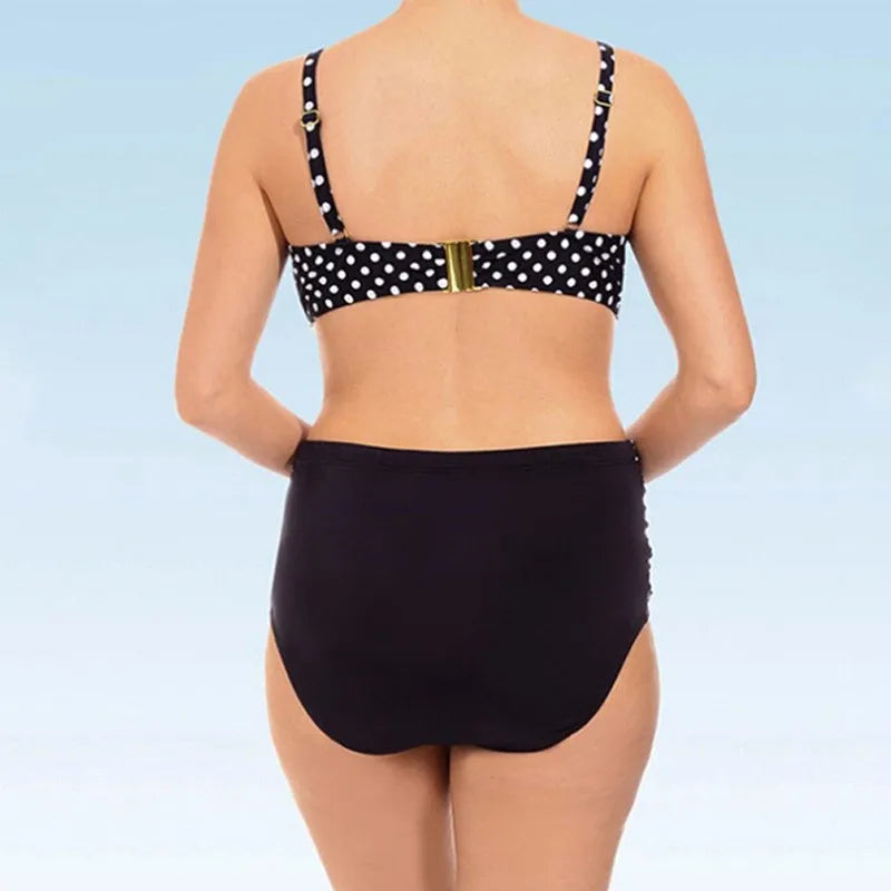New Plus Size Swimwear Women Swimsuit Push Up Bikini Dot Beachwear Female Two Pieces Set Big Large Bathing Suit 5XL