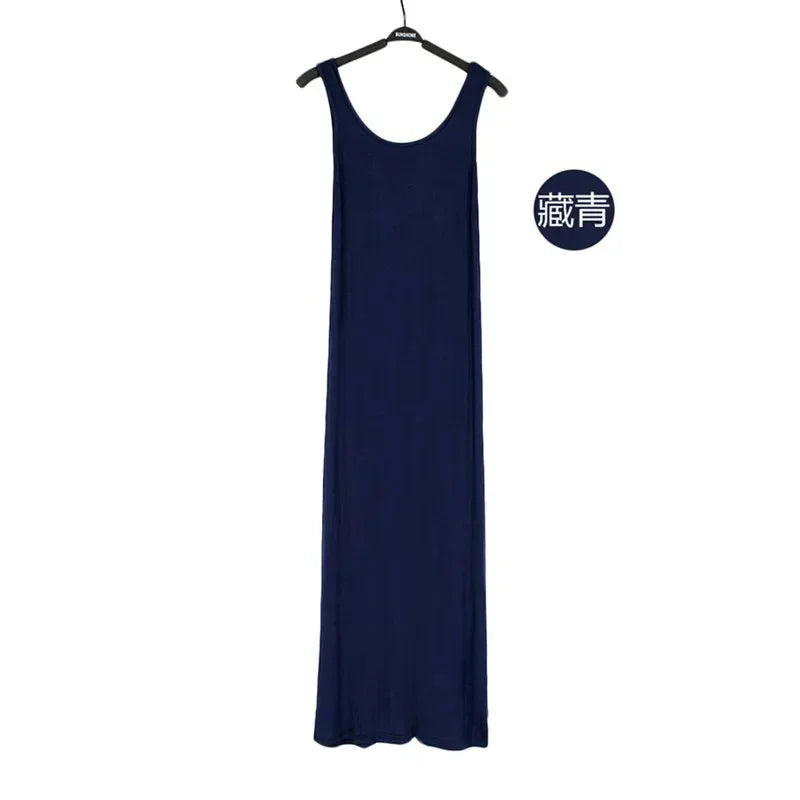 Backless Sleeveless Tank top Dress Women Slim Midi Long Bodycon Dresses