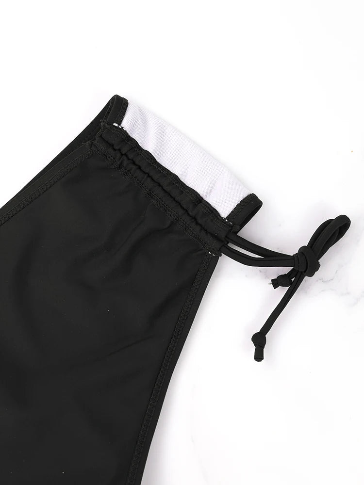 2 Pcs/Set Women's Bikini Split Set Summer Leisure Vacation Style Hanging Neck Bareback Strap Bikini Set Beach Women's Swimsuit