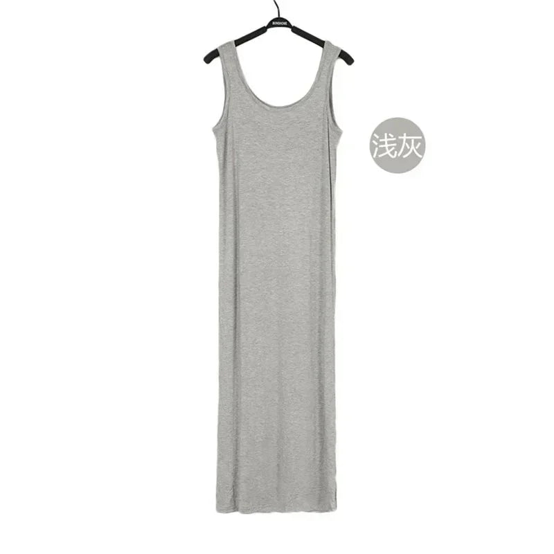 Backless Sleeveless Tank top Dress Women Slim Midi Long Bodycon Dresses