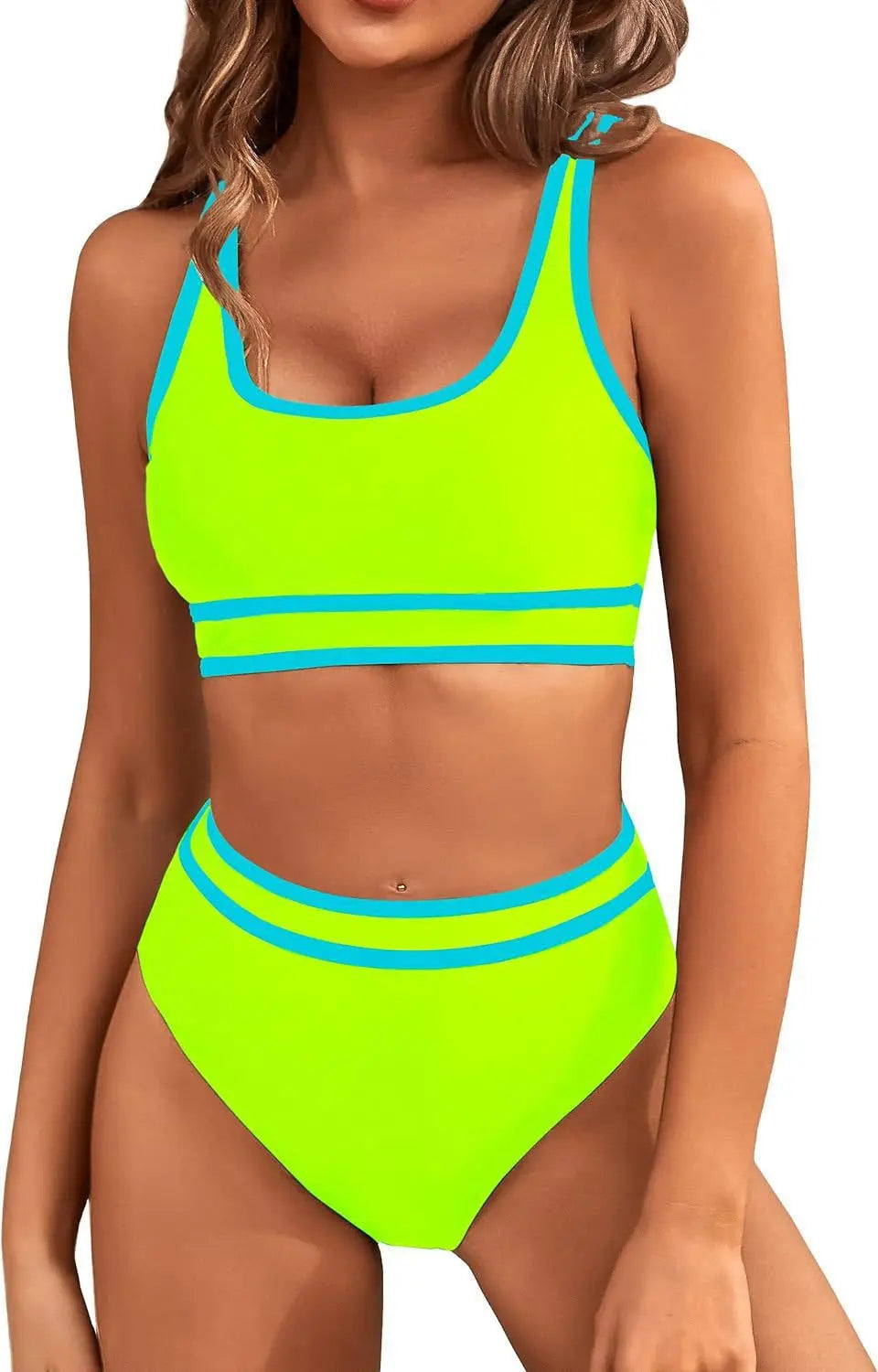 Sexy Solid Bikini 2024 Mujer High Cut Pleate Women's Swimsuit Separate Beach Bathing Suit High Waist Swimwear Biquini New