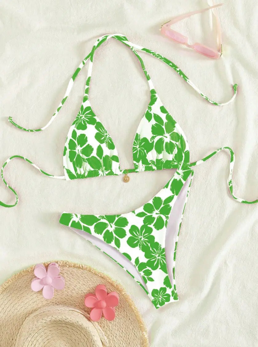 String Bikinis 2025 Bikini Set Bandage Swimwear Printed Swimsuits Sexy Beachwear High Cut Bathsuits New Swim Wear Bathing Suits
