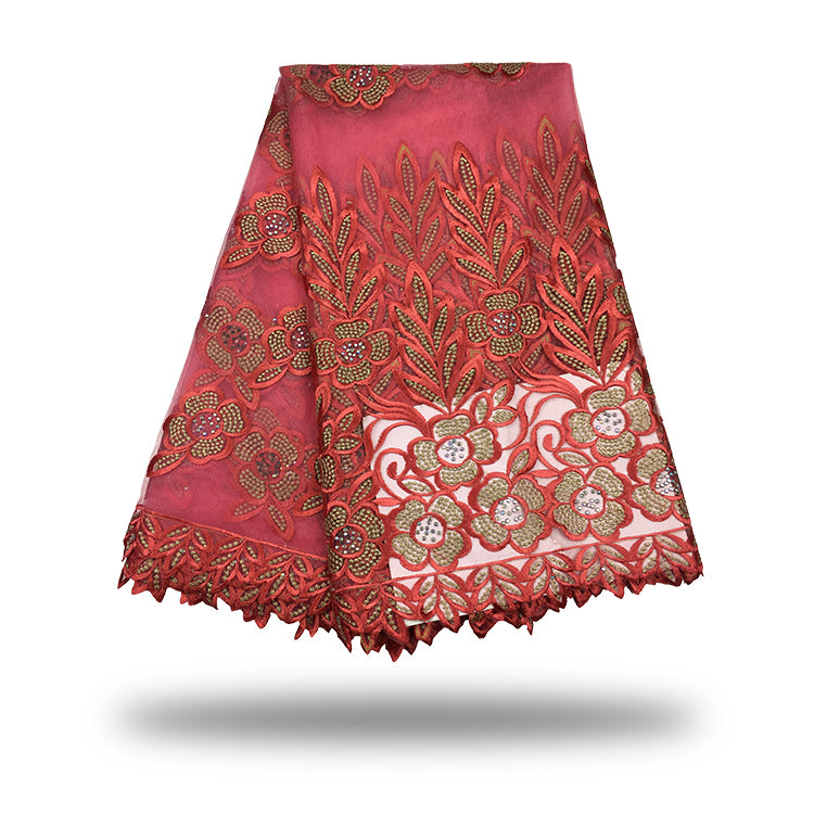 2025 Nigerian Embroidered Lace Fabric High Quality 5 Yards African Lace Fabric Lace Wedding Dress for Women party Dress .DIY SEWING