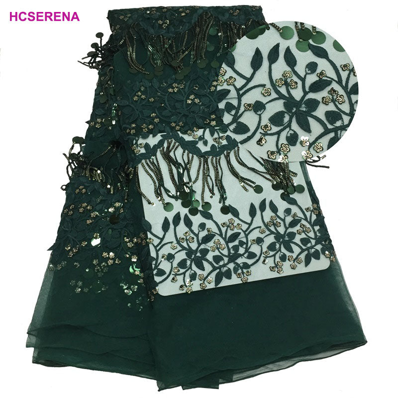 2025 Nigerian Embroidered Lace Fabric High Quality 5 Yards African Lace Fabric Lace Wedding Dress for Women party Dress .DIY SEWING