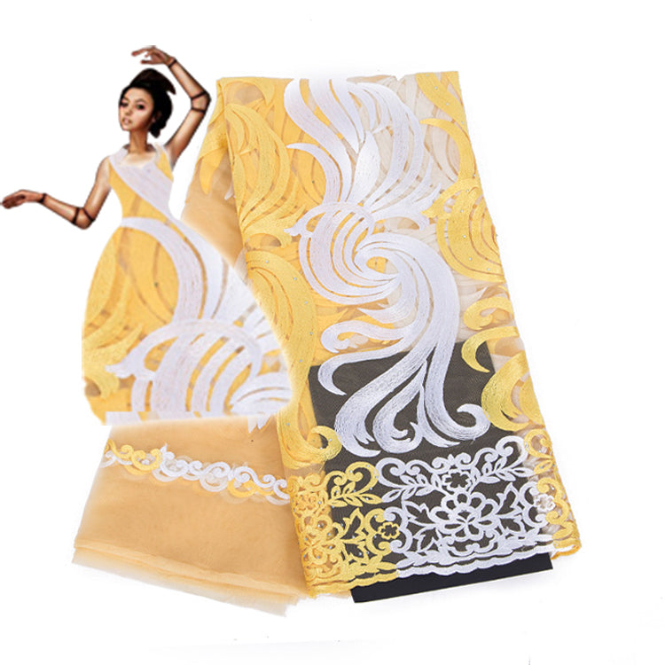 2025 Nigerian Embroidered Lace Fabric High Quality 5 Yards African Lace Fabric Lace Wedding Dress for Women party Dress .DIY SEWING
