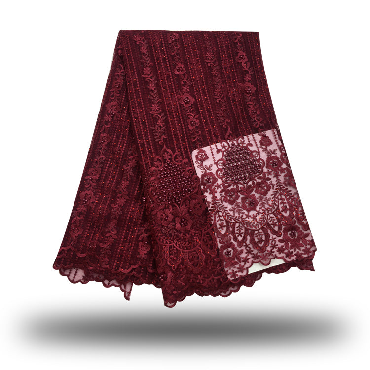 2025 Nigerian Embroidered Lace Fabric High Quality 5 Yards African Lace Fabric Lace Wedding Dress for Women party Dress .DIY SEWING