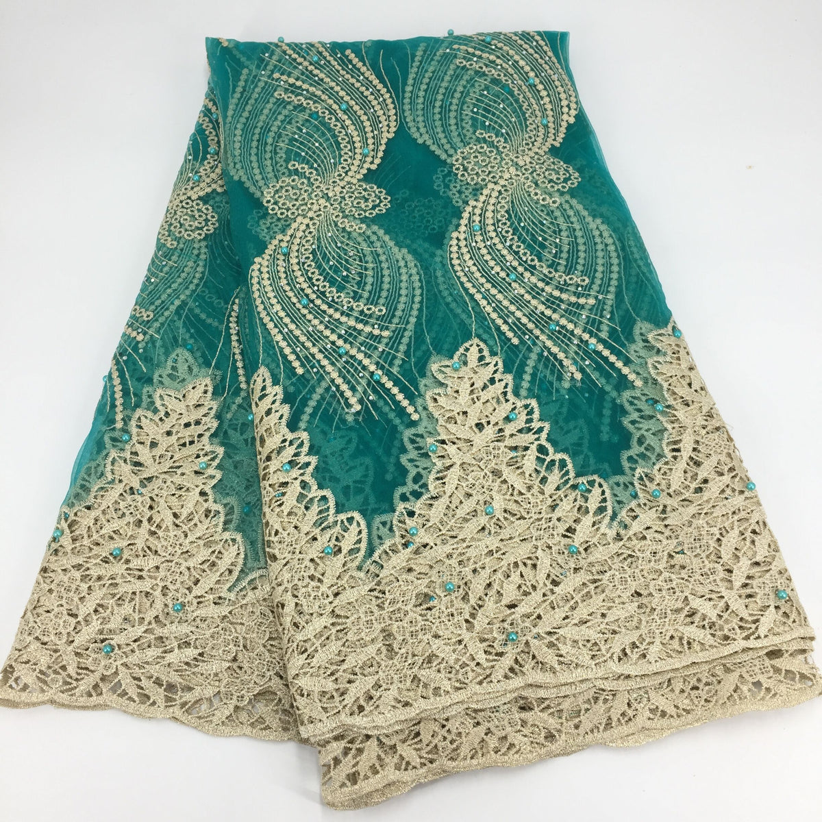 2025 Nigerian Embroidered African Lace Fabric for Wedding - No. 109, 5 Yards