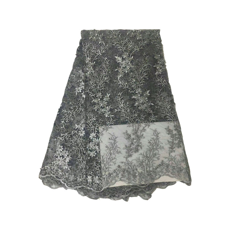 2025 Nigerian Embroidered African Lace Fabric for Wedding - No. 097, 5 Yards