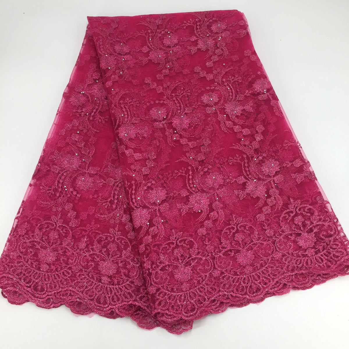 2025 Nigerian Embroidered African Lace Fabric for Wedding - No. 163, 5 Yards