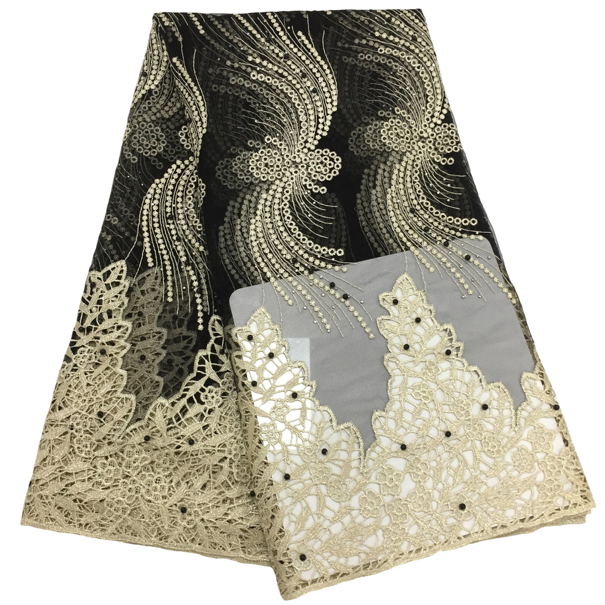 2025 Nigerian Embroidered African Lace Fabric for Wedding - No. 027, 5 Yards