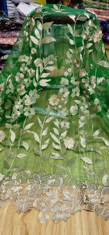 2025 Nigerian Embroidered African Lace Fabric for Wedding - No. 080, 5 Yards