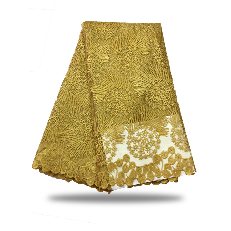 2025 Nigerian Embroidered  Lace Fabric High Quality 5 Yards African Lace Fabric Lace Wedding Dress for Women party Dress .DIY SEWING