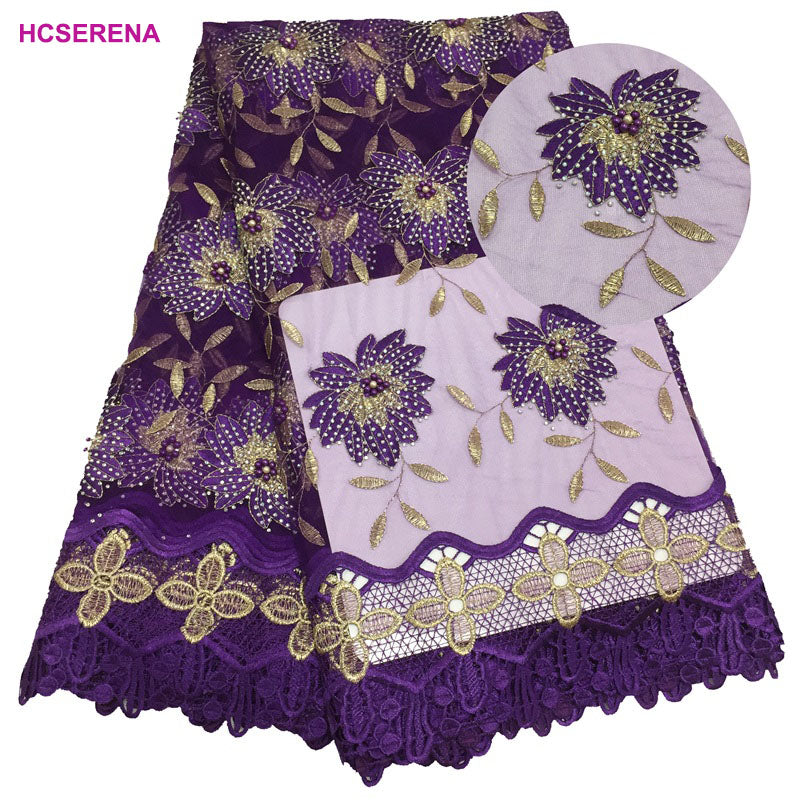 2025 Nigerian Embroidered  Lace Fabric High Quality 5 Yards African Lace Fabric Lace Wedding Dress for Women party Dress .DIY SEWING