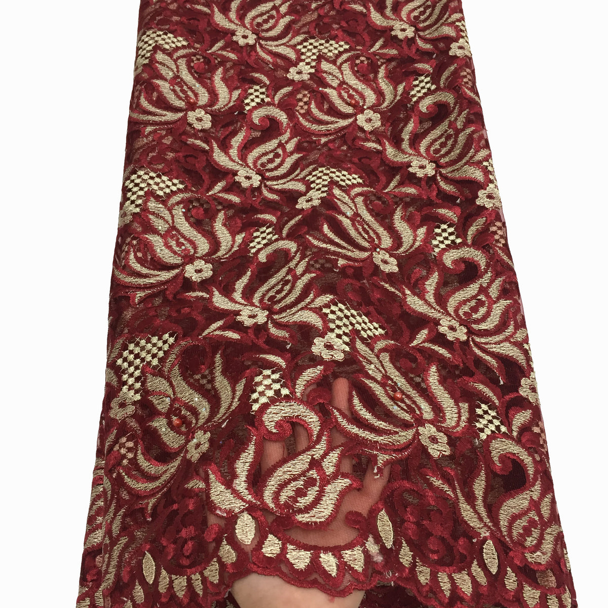 2025 Nigerian Embroidered African Lace Fabric for Wedding - No. 029, 5 Yards