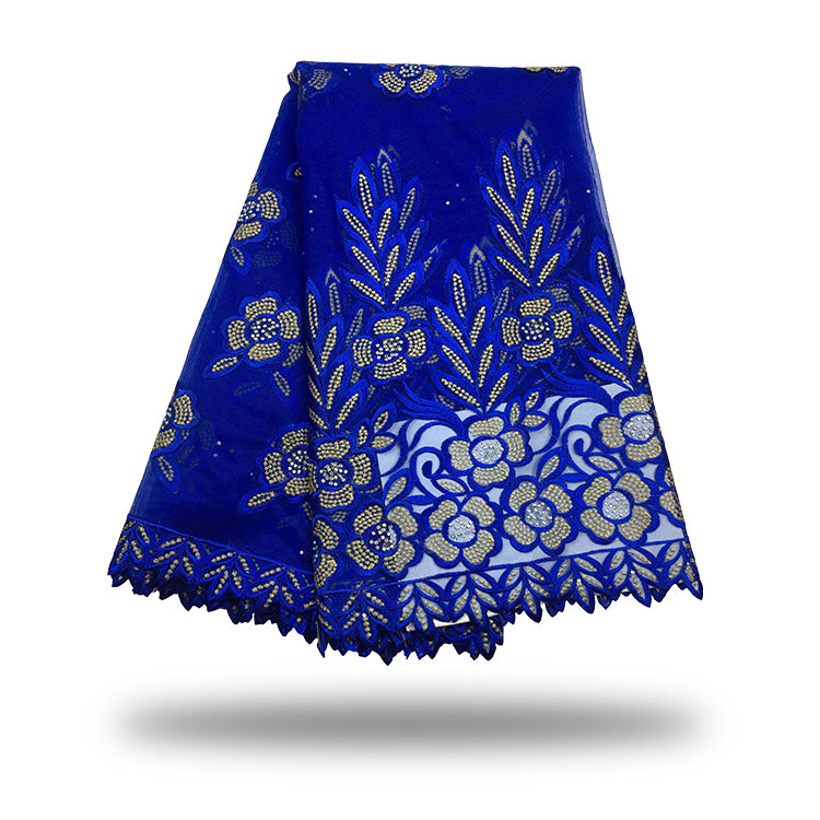 2025 Nigerian Embroidered African Lace Fabric for Wedding - No. 114, 5 Yards
