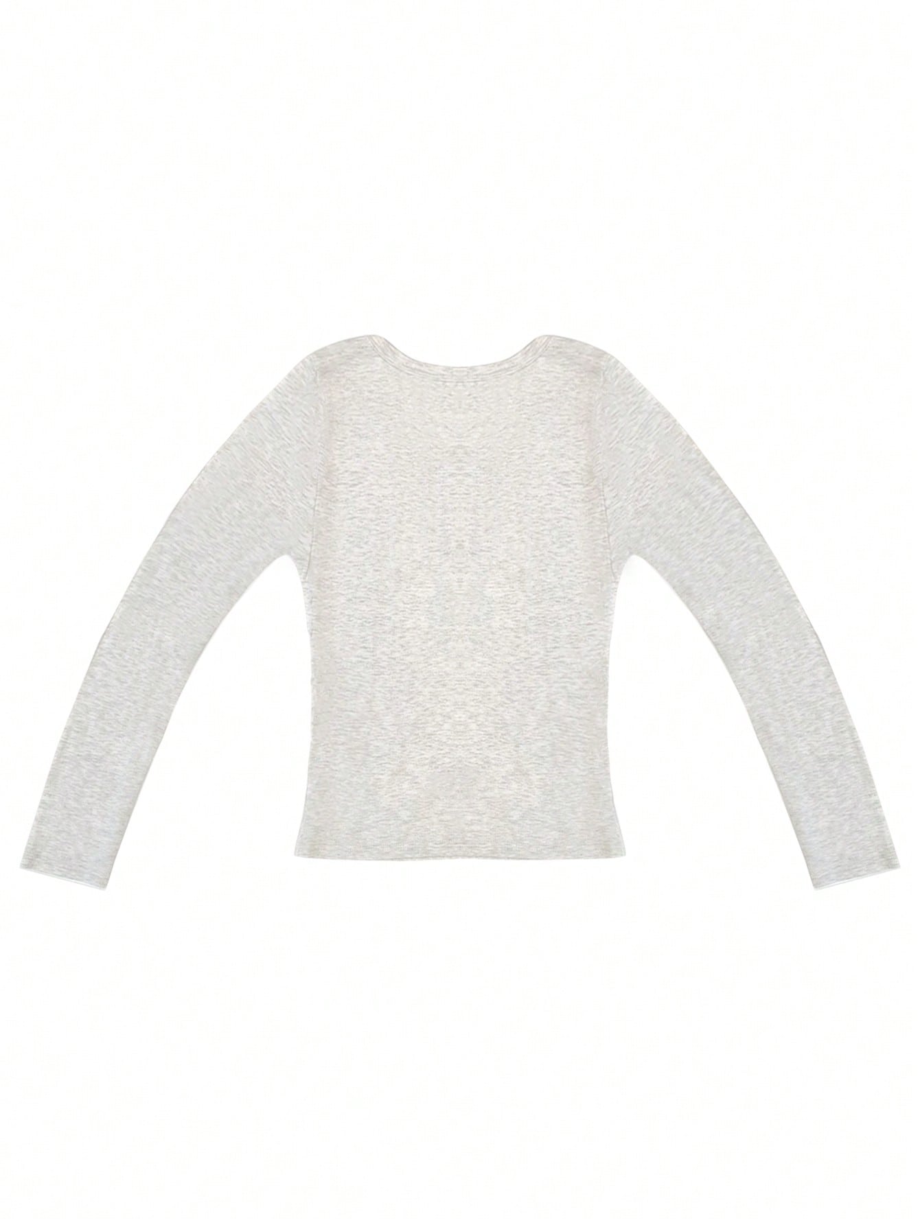 Women's Solid Color Knitted Long Sleeve Top T-Shirt For Fall