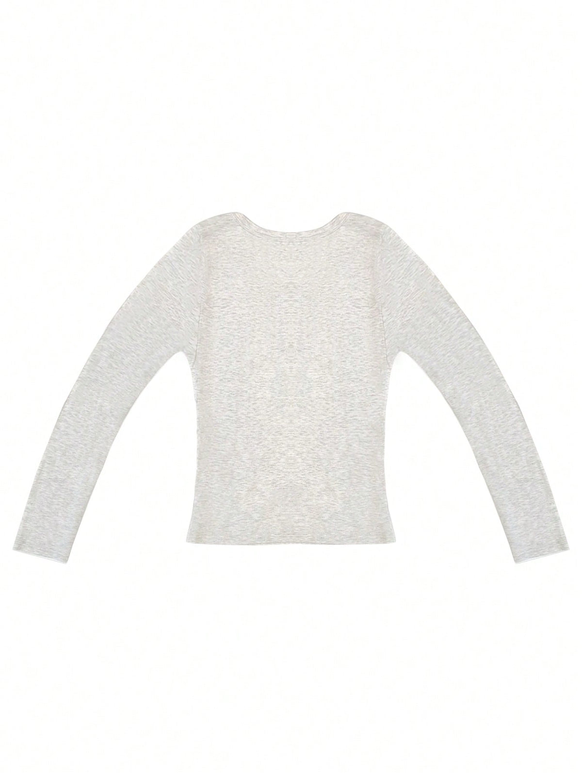 Women's Solid Color Knitted Long Sleeve Top T-Shirt For Fall