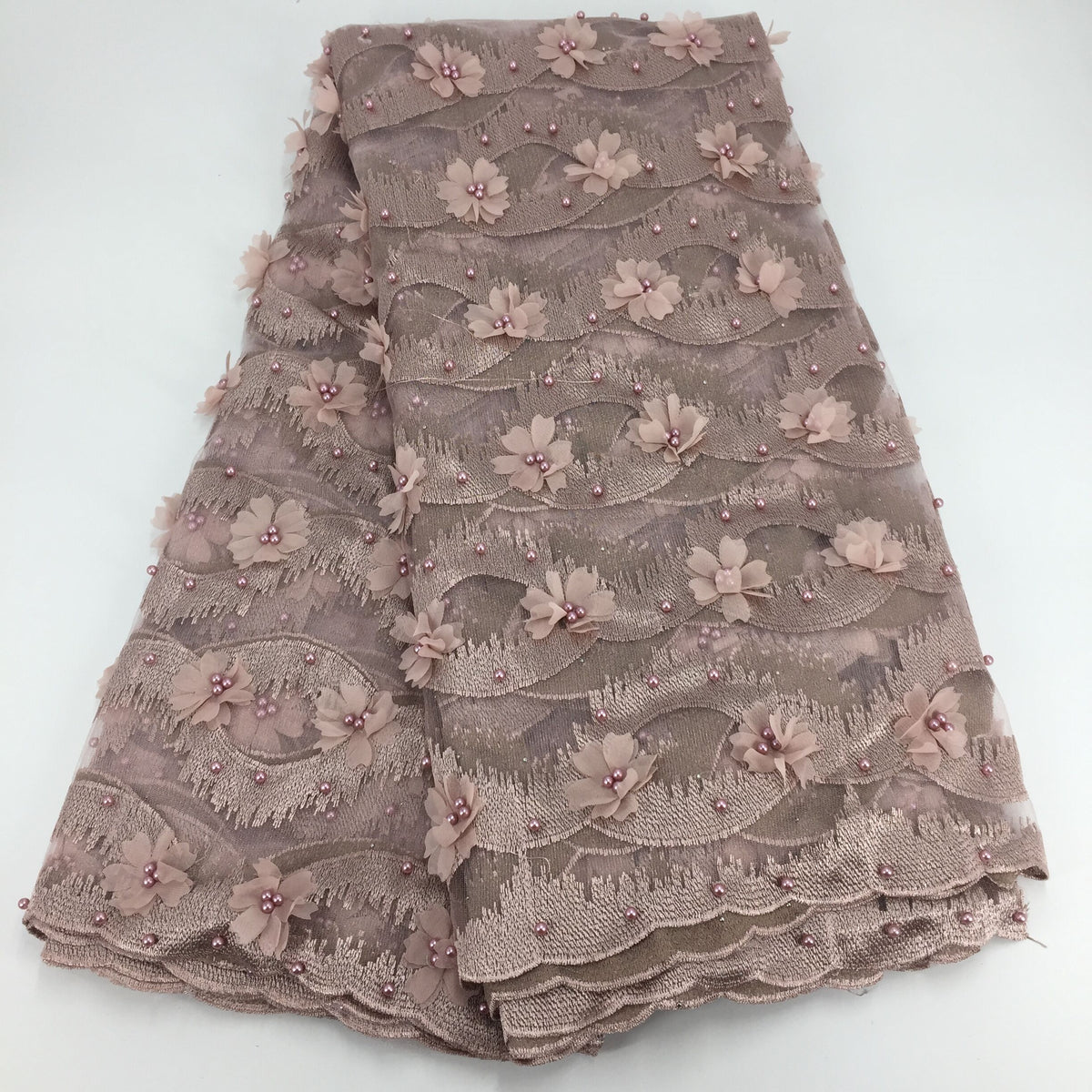 2025 Nigerian Embroidered African Lace Fabric for Wedding - No. 106, 5 Yards