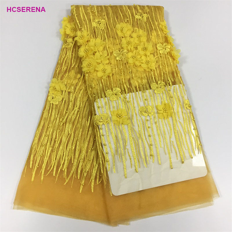 2025 Nigerian Embroidered  Lace Fabric High Quality 5 Yards African Lace Fabric Lace Wedding Dress for Women party Dress .DIY SEWING
