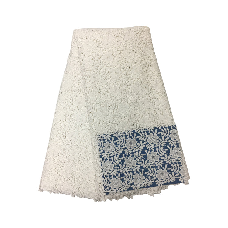 2025 Nigerian Embroidered African Lace Fabric for Wedding - No. 098, 5 Yards