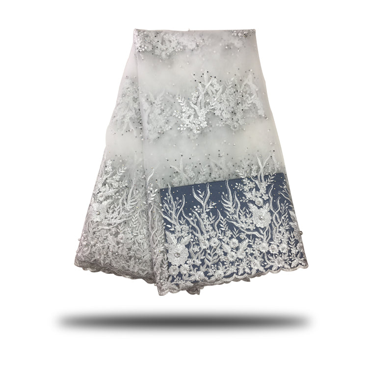 2025 Nigerian Embroidered  Lace Fabric High Quality 5 Yards African Lace Fabric Lace Wedding Dress for Women party Dress .DIY SEWING