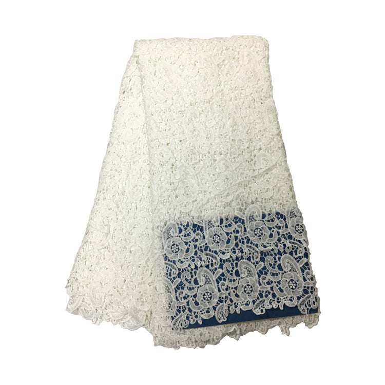 2025 Nigerian Embroidered African Lace Fabric for Wedding - No. 165, 5 Yards