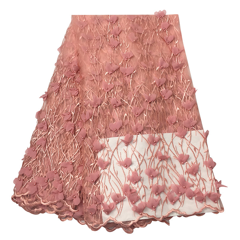 2025 Nigerian Embroidered  Lace Fabric High Quality 5 Yards African Lace Fabric Lace Wedding Dress for Women party Dress .DIY SEWING