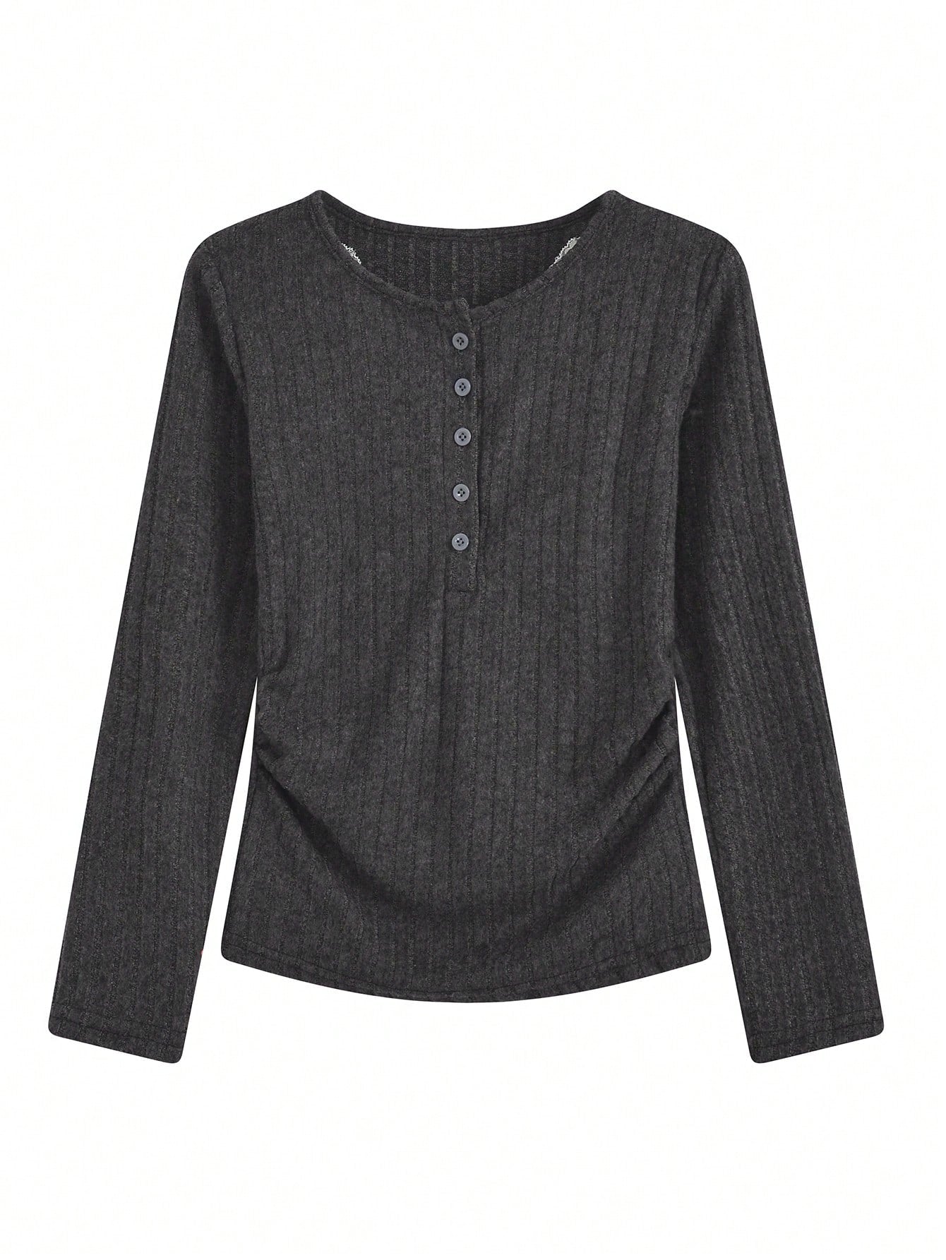 1pc Women's 2 In 1 Lace Trim Plush Knit Base Layer Top, Fitted Cropped Pullover Sweater For Autumn/Winter
