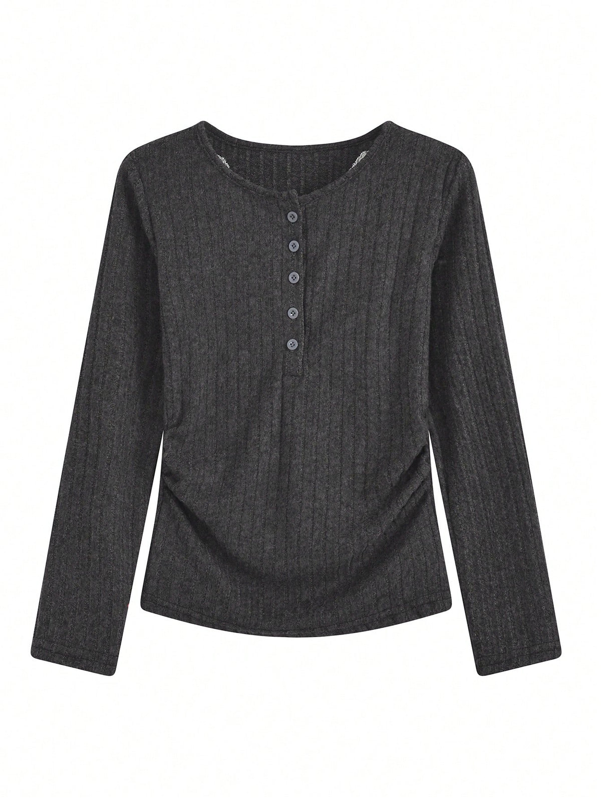 1pc Women's 2 In 1 Lace Trim Plush Knit Base Layer Top, Fitted Cropped Pullover Sweater For Autumn/Winter