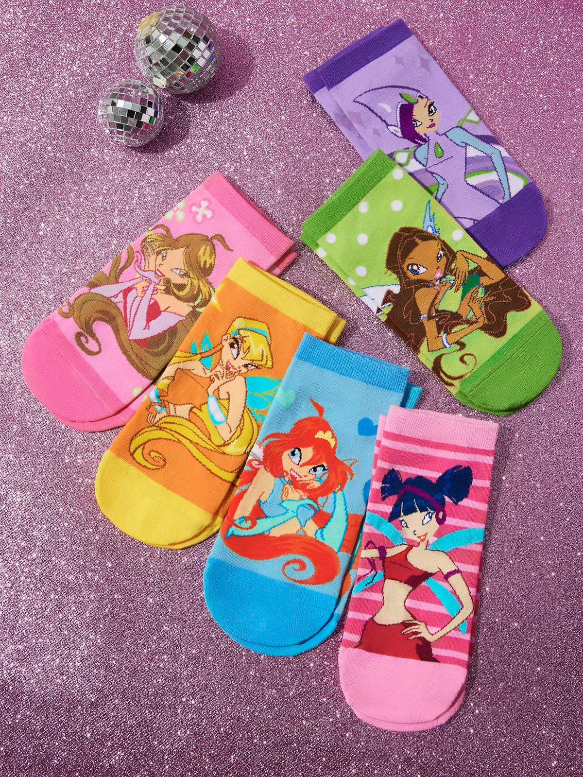 Betty Boop x SHEIN 女性用コンフォートカートゥーン柄アンクルソックス2ペア、ギフト