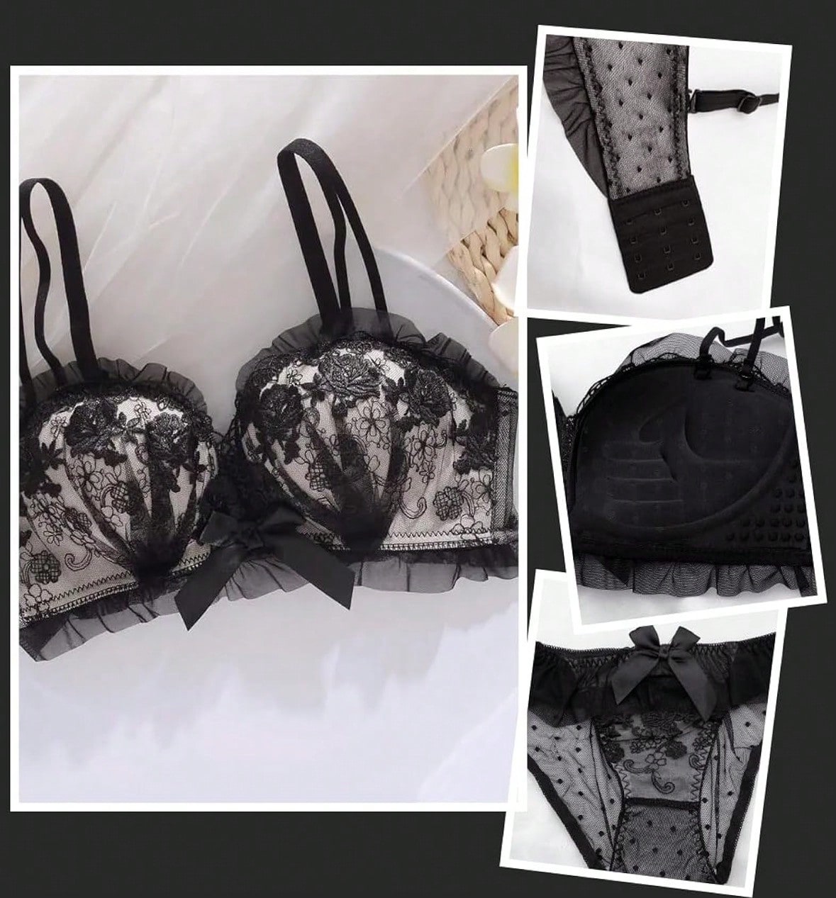 Wireless Bra And Panty Set, Cute, High-Cut Bra, Wireless Underwear For Women With Small Breasts. This Bra And Panty Set Enhances Your Bust, Flatters Your Sides, And Creates A Cleavage-Enhancing, Shape-Enhancing, And Is Wireless.