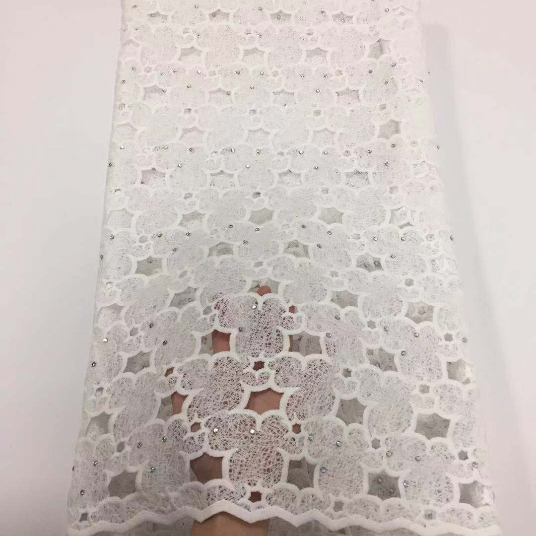 2025 Nigerian Embroidered African Lace Fabric for Wedding - No. 068, 5 Yards