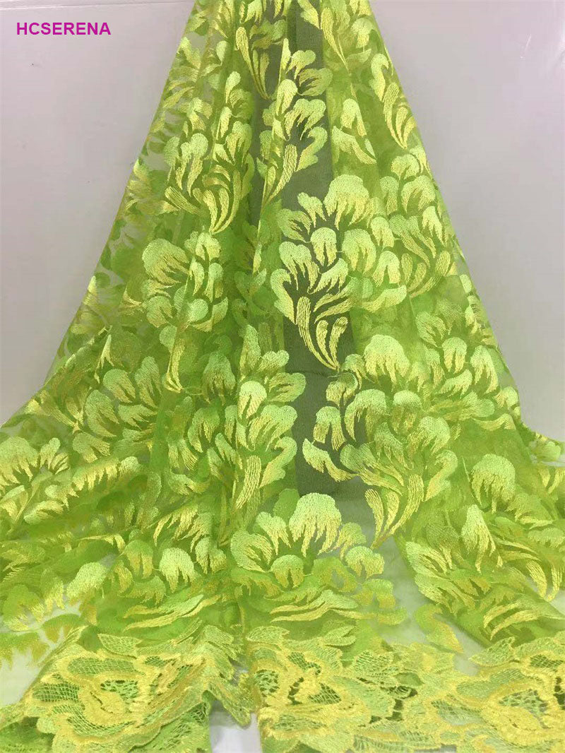 2025 Nigerian Embroidered African Lace Fabric for Wedding - No. 064, 5 Yards