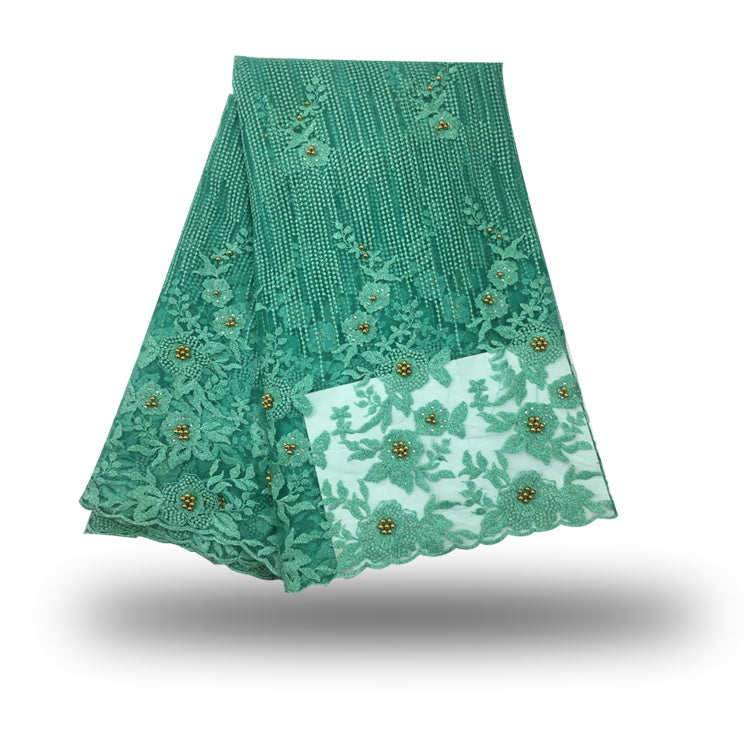 2025 Nigerian Embroidered African Lace Fabric for Wedding - No. 088, 5 Yards