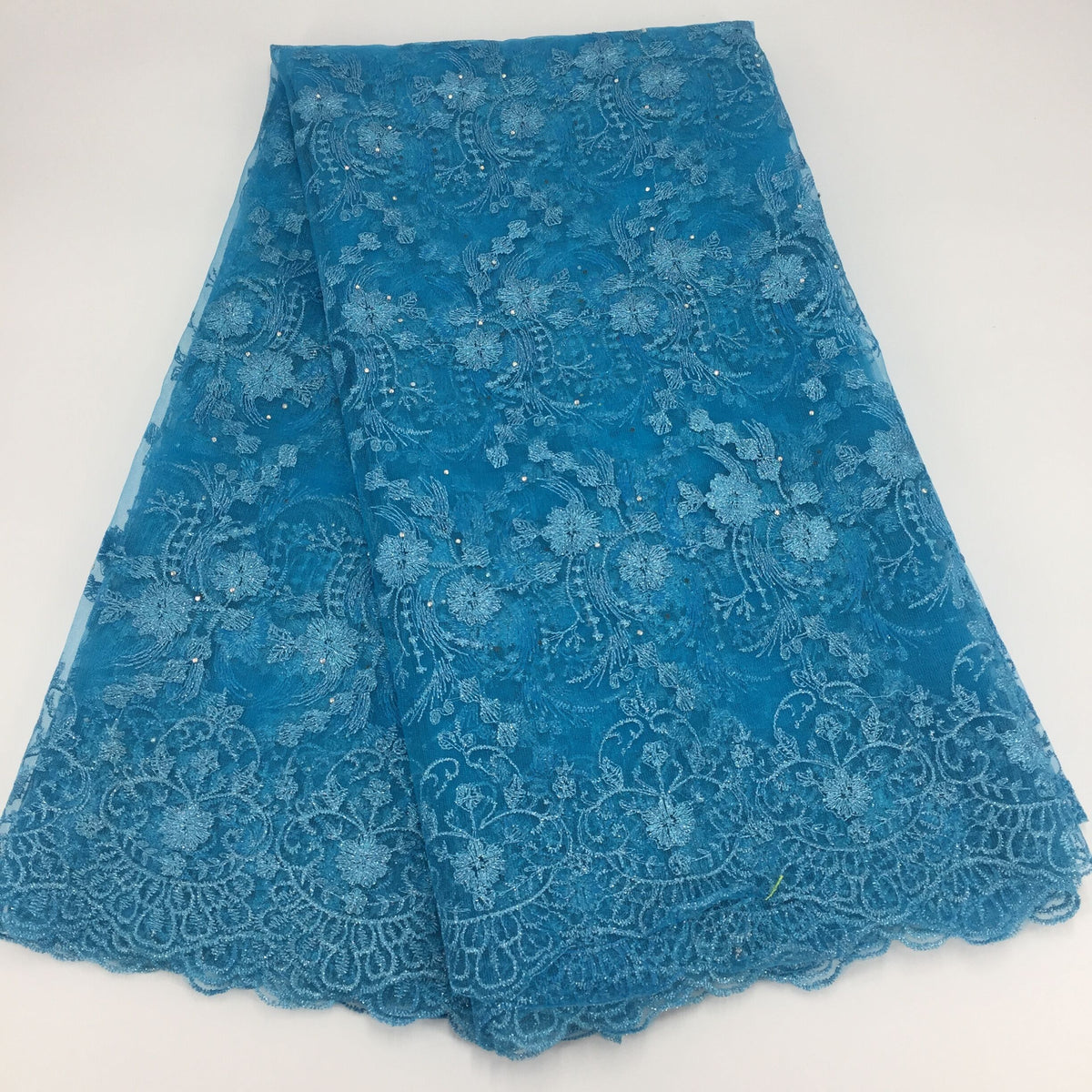 2025 Nigerian Embroidered African Lace Fabric for Wedding - No. 163, 5 Yards