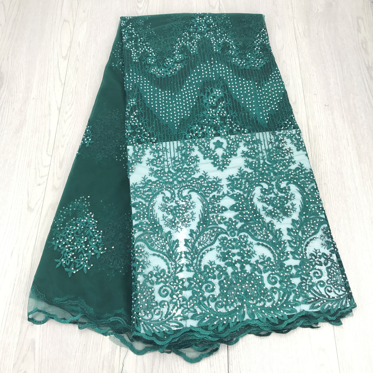 2025 Nigerian Embroidered African Lace Fabric for Wedding - No. 049, 5 Yards
