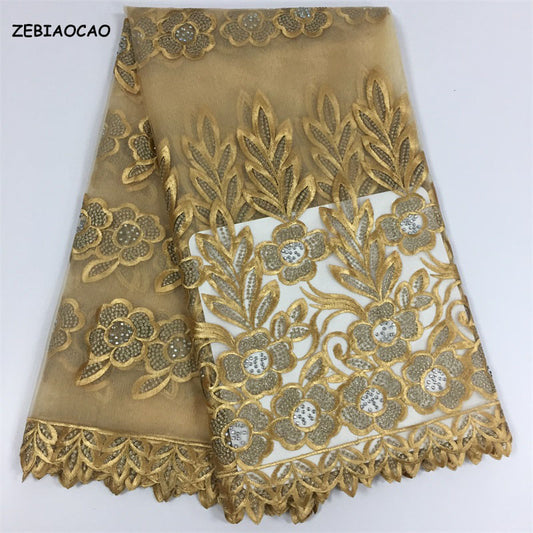2025 Nigerian Embroidered  Lace Fabric High Quality 5 Yards African Lace Fabric Lace Wedding Dress for Women party Dress .DIY SEWING