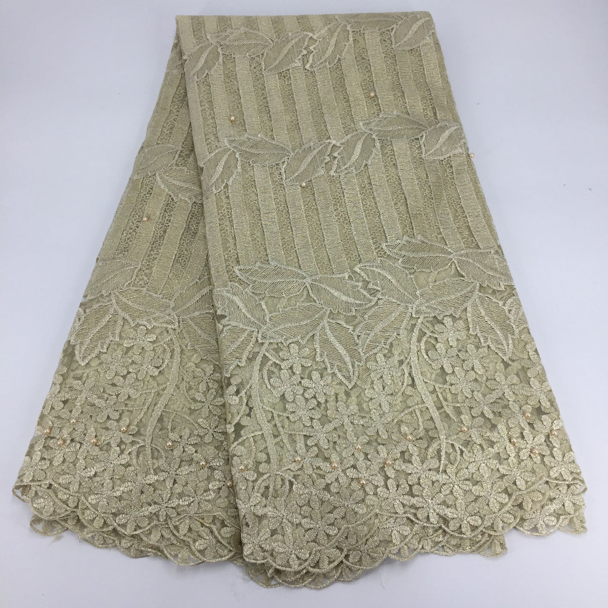 2025 Nigerian Embroidered African Lace Fabric for Wedding - No. 107, 5 Yards