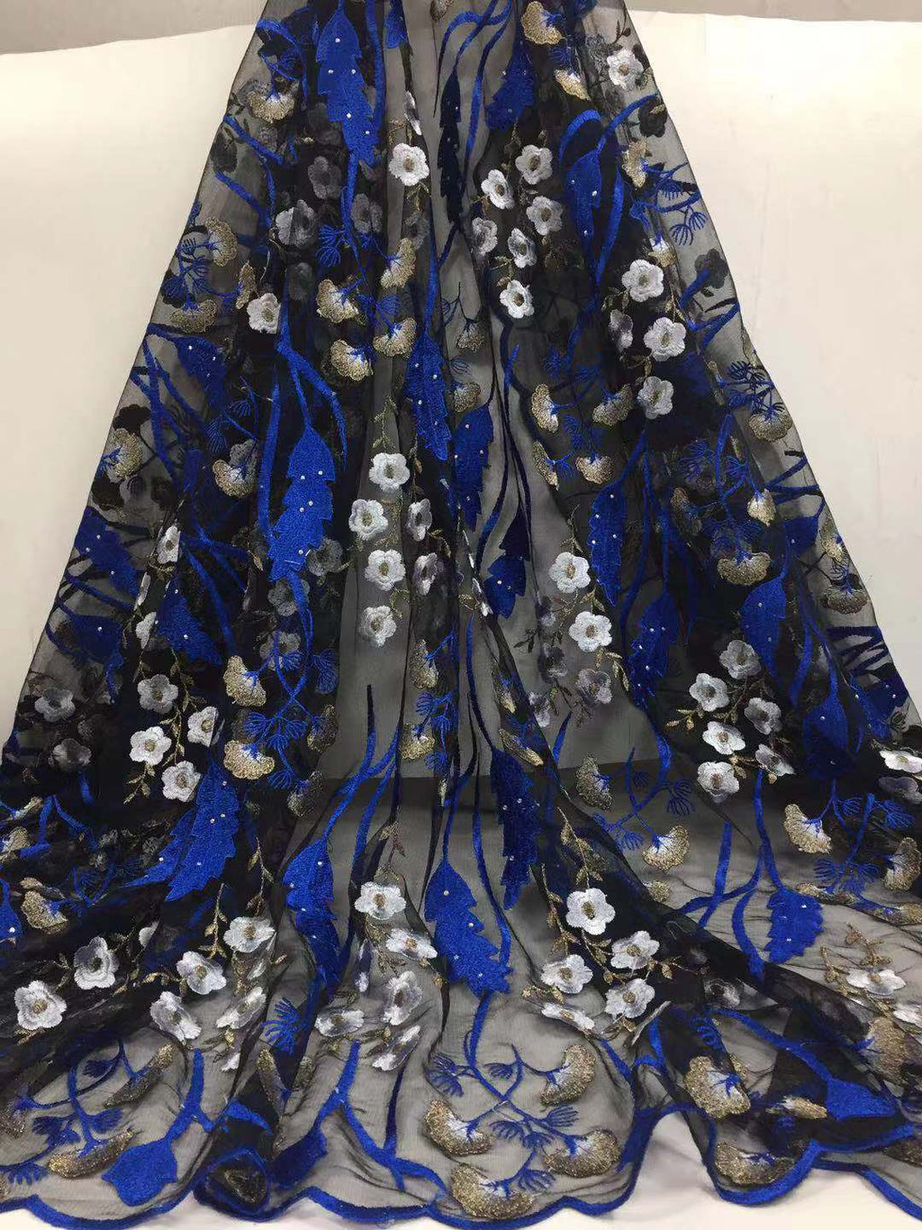 2025 Nigerian Embroidered African Lace Fabric for Wedding - No. 058, 5 Yards