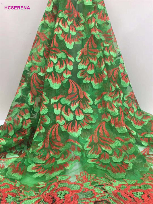 2025 Nigerian Embroidered  Lace Fabric High Quality 5 Yards African Lace Fabric Lace Wedding Dress for Women party Dress .DIY SEWING