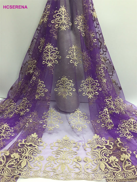 2025 Nigerian Embroidered  Lace Fabric High Quality 5 Yards African Lace Fabric Lace Wedding Dress for Women party Dress .DIY SEWING