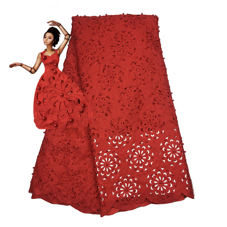 2025 Nigerian Embroidered  Lace Fabric High Quality 5 Yards African Lace Fabric Lace Wedding Dress for Women party Dress .DIY SEWING